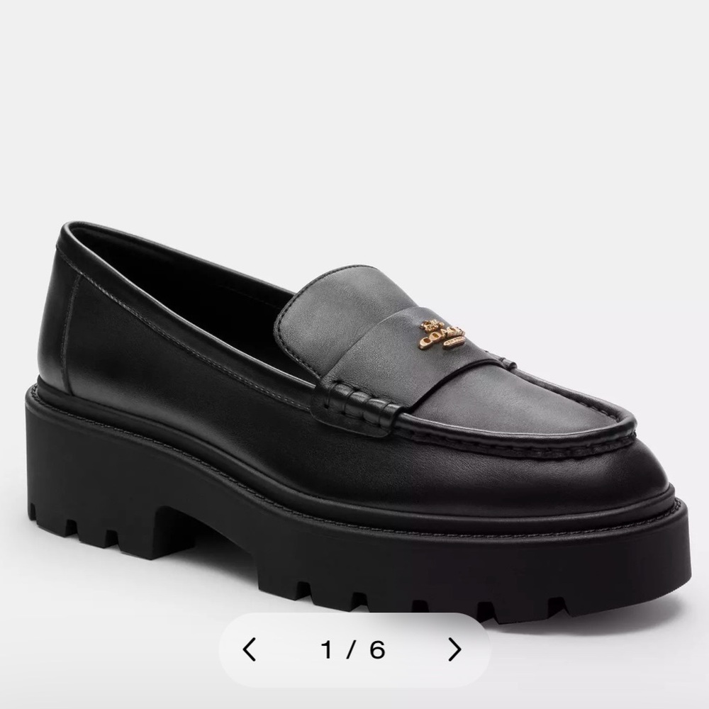 Coach Black Chunky Loafers
